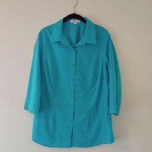 Coldwater Creek Turquoise Button Down Shirt